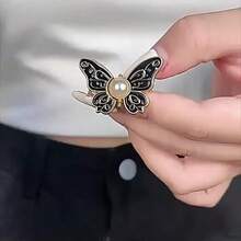 Adjustable & Detachable Waist Belt Buckle - Seamless Spring Clip Closure Suitable For Pants & Skirts, Butterfly Pattern Design - Multicolor - View 5