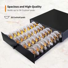 Cocktail Capsule Storage Drawer Organizer - Compatible With Bartesian Cocktail Maker - BEV Black Decker Cocktail Maker - Holds Up To 36 Capsules - Home Bar Accessories For Cocktail Maker,Black - Black - View 7