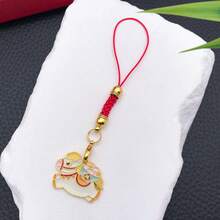 1件装 时尚珐琅可爱马年2026年手机挂件钥匙扣新年中国风祝福钥匙扣包包挂件钱包挂件完美新年礼物 - 彩色 - 查看 13