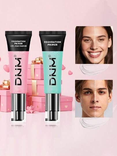 1 pieza Gel Primer para base de maquillaje | De larga duración e hidratante, alisa la piel y evita que el maquillaje se apelmace | Set de pareja rosa y azul, fórmula unisex | Regalo romántico ideal para el Día de San Valentín y días festivos