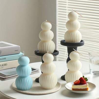 13cm Geometric Design Candle, Premium Soy Wax Candle, Birthday Gift, Photography Prop, Creative Decor, Sculpture Candle, Home Decor, Tabletop Decor, Wedding Decor, Party & Romantic Ambiance, Gift For Friends