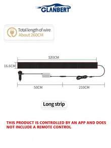 GLANBERT 79英寸卡车汽车恶魔眼LED像素面板灯，APP控制柔性可折叠滚动灯条，适用于12V 24V新车LED柔光屏灯，超薄动态恶魔眼灯，手机APP控制，可定制通用（不含遥控器） - 彩色 - 查看 16