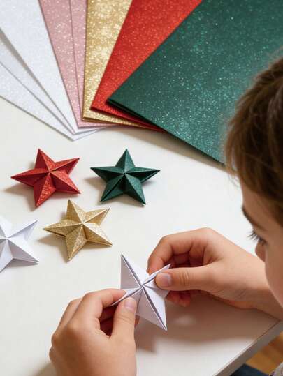 50 szt. papieru brokatowego A4, 10 kolorów, 9 kartek brokatowych + 1 złota i srebrna kartka, gruby papier, błyszczące i piękne kolory, nadaje się do origami, zajęć dla rodziców z dziećmi, dekoracji, 250 g/m2, 8,3 x 11,7 cala/ 21 x 29,7 cm