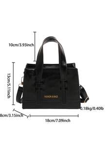 New Fashion Women Large Capacity Casual Versatile Shoulder Tote Bag For Commuting - Black - View 6