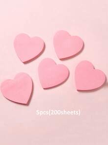 1pc Heart Shaped Sticky Note Back To School - Pink - View 6