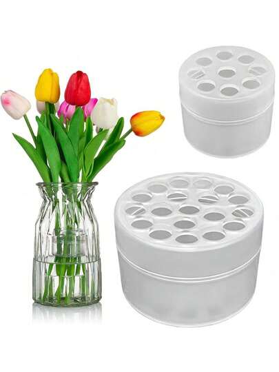 1pc Reusable Flower Stem Support: Plastic Spiral Flower Stem Holder, For Flower Arranging, Transparent Flower Vase, Rotating Flower Arranger, Spiral Flower Tube, Flower Stem Support, Flower Arranging Tools, DIY Flower Supplies (Vase And Fresh Flowers Not Included)