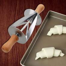 For Making Croissant Bread Dough Pastry Rolling Cutter Baking Tool Stainless Steel - Apricot - View 10