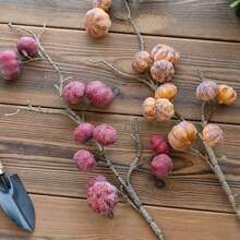 12个仿真南瓜枝，塑料材质，仿真效果逼真，手工制作，优雅美观。 - 彩色 - 查看 11