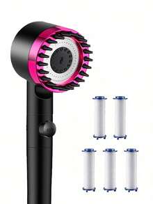 1/5pcs High Pressure Shower Head, Bathroom Essential With Water Purification Function, Portable Shower Head, Massage Spray, Stable Water Pressure, One-Key Control, Modern Aesthetic Design, Home Bathroom Decor, Autumn Decor, Bathroom Accessories Bathroom Accessories Bathroom Tools - Multicolor - View 17