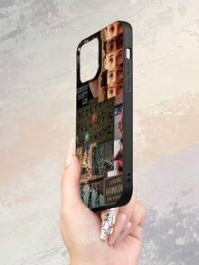 1PC StrangerCollage Pattern Fashionable Men's And Women's Anti Drop Phone Case, Suitable For IPhone 17/17PRO/17AIR/17PROMAX/16E/16/16PRO/16PLUS/16PROMAX/15/15PROMAX/14/14PLUS/14PROMAX/14PROMAX/13/1 - 黑色 - 查看 5