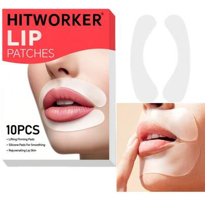 HITWORKER 10 piezas de parches alisadores de arrugas de labios, levantan y tensan el área de los labios, pegatinas para el cuidado de la piel