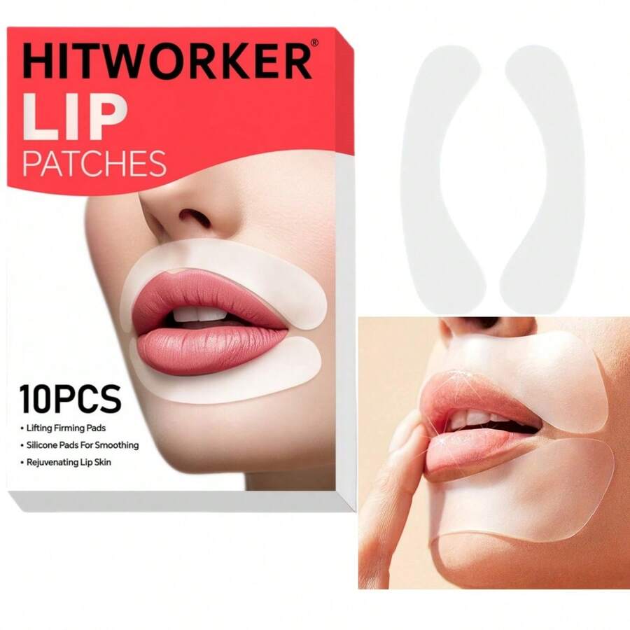 HITWORKER 10pcs/Set Lip Wrinkle Remover Patches, Smooth Fine Lines & Wrinkles, Lift & Firm Lip Area - White - View 1