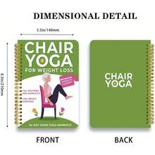 1Pcs 30-Day Chair Yoga Guide: Weight Loss, Muscle Building, And Flexibility Enhancement – Beginner Exercises For Seniors And Adults, 60 Exercises, Green Cover Design, Spiral Binding, Durable Coil Binding - 1 cái - Xem 6