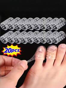 QKC 20 piezas de protectores de silicona para los dedos de los pies - Mangas de gel transpirables y antifricción, unisex | Cuidado esencial de los pies - Transparente - Ver 6