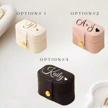 Mini Ring Storage Box, Travel Jewelry Box, Customized Leather Ring Holder, Keychain Ring Box, Bridesmaid Gift, Wedding Gift - Multicolor - View 9