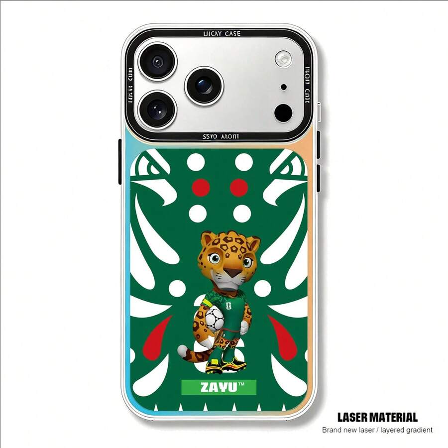 2026 World Football League Cup Mascot ZAYU Phone Case For IPhone 17, 16, 15, 14, 13, 12, 11, XS, XR, Pro Max Plus. Essential For Football Fans. Printed Phone Case. Transparent Space. Magnetic Protective Case Local Delivery Quick Ship - Độ dốc laser - Xem 1
