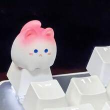 1 pieza Lindo tapón de tecla de gato de dibujos animados, tecla ESC de material ABS, tecla estereoscópica rosa para mujeres, ayuda de escritura DIY individual y creativa, juego de teclado, tecla divertida, teclado cómodo, alfombrilla de teclado creativa, regalo de teclado, decoración de teclado adorable - Lindo gatito rosa - Ver 4