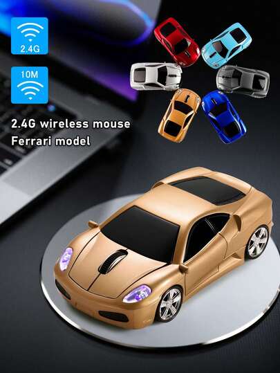 Kablosuz Araba Faresi | 2.4G Kablosuz Araba Modeli Fare (Pil Dahil Değildir), Havalı Yarış Arabası Optik Kaydırma Faresi, Dizüstü Bilgisayar, Masaüstü Bilgisayar, Ofis, Öğrenci Yurdu İçin Dijital Aksesuar, Hafif ve Taşınabilir