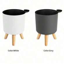 Nordic Style Modern FlowerPot Wooden Leg Bedroom Living Room Floor Plants Bracket Planting Pots Balcony Bonsai Home Garden Decor - Round - View 3