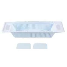 Bath Caddy 57-80cm Extendable Length Bath Tray Shower Gel Holder White - Default - View 4