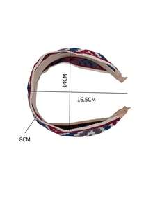 时尚宽幅布艺发带，宽发箍，高品质多功能头饰，适合日常佩戴和派对聚会 - 彩色 - 查看 8