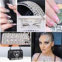 100pcs Handmade Transparent Glass Rhinestones, Various Shapes, Sew-On Crystal Gems With Silver Claw, Jewelry Making, Clothing & Shoes Crafts - White Style - View 5