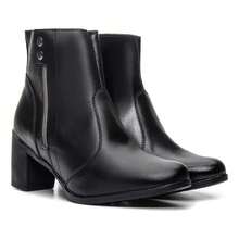Women's Ankle Boot With Chunky Heel, Soft, Comfortable, Winter New Arrival - 黑色 - 查看 4