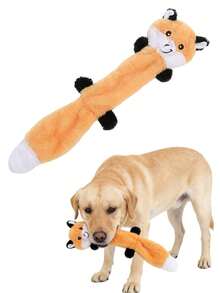 Plush Dog Toy With Crinkle Sound - Fox, Raccoon, Squirrel Shaped, Crinkle Noise, Interactive Puzzle Chew Toy For Dogs - Multicolor - View 1