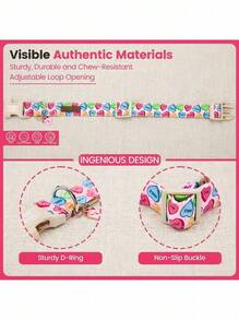 PETSIN Lionheart Glory 情人节狗狗项圈，彩色心形可调节柔软狗狗项圈，公母狗狗均适用，可爱宠物派对节日项圈 - 淺粉色 - 查看 3