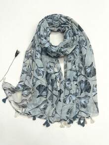 1pc Simple Printed Scarf New Women's Silk Scarf Spring/Summer Sun Protection Beach Towel Warm Neck Scarf Fashion Long Shawl Versatile Wrap - Light Rice - View 8