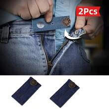 2/4Pcs Pants Extender Buttons, Jeans Waist Extender, Pants Hooks With Long Buttons, Elastic Adjustable Waist Buttons, Belt Extender Buckles, Quilting Supplies - Multicolor - View 18