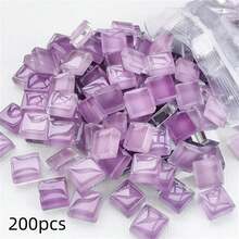 200pcs 0.39inch Square Glass Mosaic Tiles - Premium Craft Decorative Pieces For Creative Art, Painting, Handmade Jewelry, And DIY Projects - A - View 18