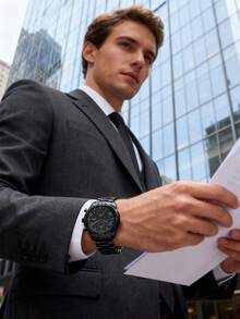 Fossil Men's Quartz Stainless Steel Chronograph Watch, 3-Dial Display, Business Casual Style, Suitable For Daily Wear. FS5712/FS5877/FS5876/FS5875/FS5874/FS5710 - Black - View 7