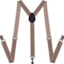 1 Set Men's Striped Suspenders, Bow Tie, Solid Clip-On Suspenders, Casual Overalls Suspenders, Couples Style - Multicolor - View 7