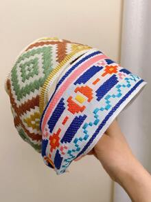 时尚宽幅布艺发带，宽发箍，高品质多功能头饰，适合日常佩戴和派对聚会 - 彩色 - 查看 3