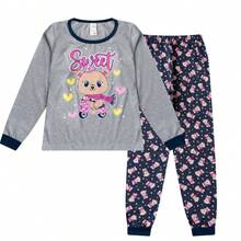 2-Piece Girls' Winter Pajamas, Ages 2-14, Long-Sleeved Sleepwear - 1 Top And 1 Pants - 混合物 2 - 查看 5
