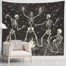1件，骷髅挂毯，星空挂毯，黑白星星篝火舞曲音乐主题墙饰，适用于客厅卧室，美观大方 - 1PC - 查看 2