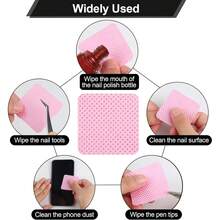 200/400/1000pcs Nail And Eyelash Cleaning Pad, False Eyelash Adhesive Glue Cleaning Wipes, Nail Care Set - Pink - View 7