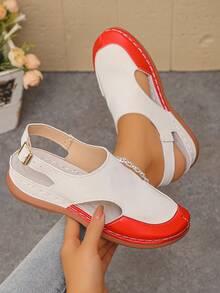 米色變色仿超拼紅色PU