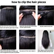 1pc Natural Hair Wavy Clip-In Hair Extensions, Soft And Natural - Natural Black - View 9