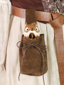 1个LARP宠物收纳袋：中世纪风格腰带袋，适用于兔子毛绒玩具、角色扮演配件、维京骑士集市LARP角色扮演道具（不含毛绒玩具） - A - 查看 3