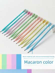 12件套铅笔基础套装：预削铅笔5支，橡皮擦5块，卷笔刀1个，适合学校和办公室使用 - 套裝 - 查看 8