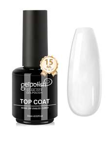 GELPOLISH 15毫升高光泽持久透明亮油指甲油，适合DIY美甲和美甲沙龙使用，需配合UV/LED灯使用，是情人节礼物和春夏季节的理想之选。 - 無色 - 查看 8
