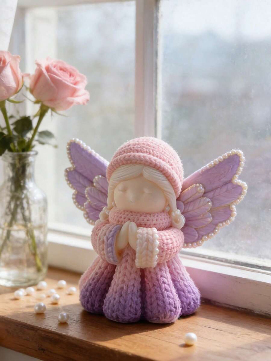 1 Peça Molde de Silicone Exquisito de Menina Anjo Alada Escultura Realista de Uso Múltiplo para Vela/Gesso/Sabonete DIY Dia dos Namorados Dia das Mães Primavera Presente de Aniversário Decoração do Lar - A - Visão 1