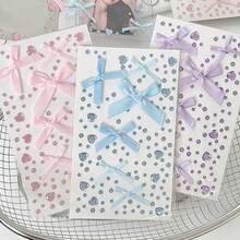 全新儿童卡通粘贴式雪纺蝴蝶结面料蝴蝶水钻装饰贴纸，可用于面部化妆和装饰明信片、卡片、书籍、学校用品、返校 - 彩色 - 查看 22