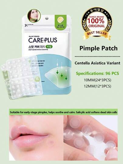 Olive Young Care Plus Spot Pimple Patches 1Pack,Invisible Acne Patches,Hydrocolloid Acne Korean Spot Patch To Cover Zits, Pimples And Blemishes, For Troubled Skin And Face, Sweat-Proof And Covers Acne Scar,Emergency Pimple Patches