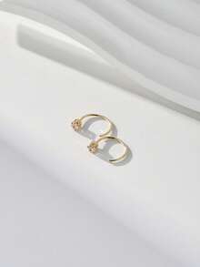 Nooxian 2pcs Women's Daily Wear Sleeping Earrings, No Need To Remove - Yellow Gold - View 5