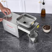 Electric Oil Press Machine, 700W Stainless Steel Oil Extractor Machine, 140℃ / 284℉ Constant Temperature, Hot Press Oil Expeller For Pressing Peanuts, Sesame Seeds, Rapeseed, Tea Seeds - Silver - View 1