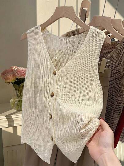 2026 ملابس علوية صيفية/ربيعية مريحة مطاطية بياقة على شكل حرف V محبوكة أنيقة وعملية