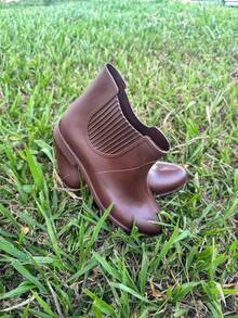 Women's Waterproof Rain Boots, New Release 2026, PVC, Sports, No Outdoor Boots - Rust Brown - View 2